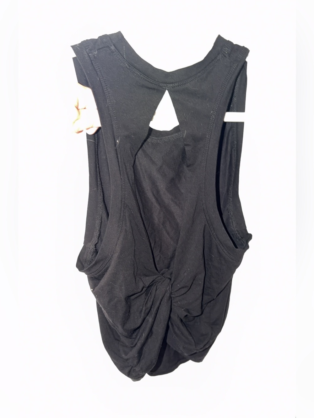 Halara black open twist back workout tank top in size small